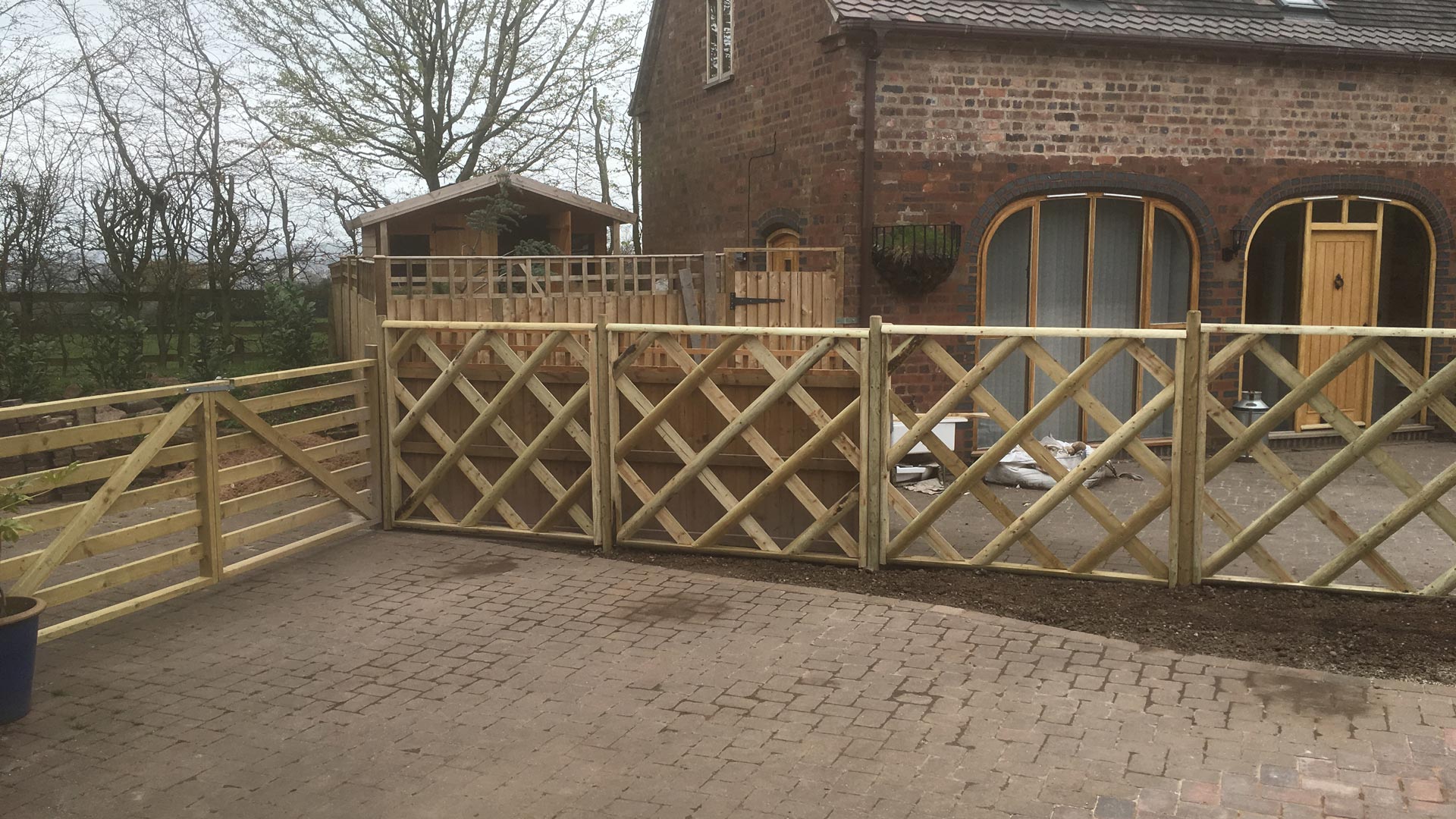 A small fence that has been constructed by our team